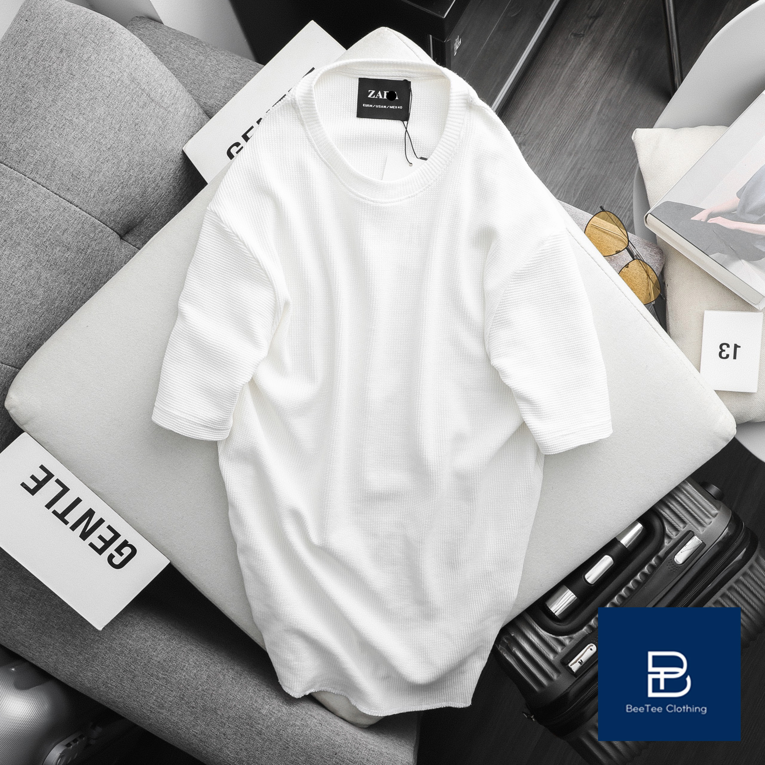 Áo thun nam zara màu trắng