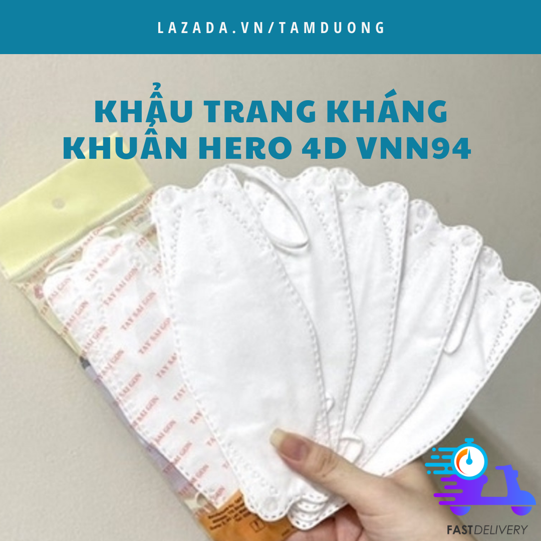 Khẩu trang kháng khuẩn cao cấp hero 4d vnn94