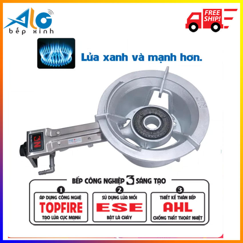 Bếp gas công nghiệp khè 3N lửa mạnh và an toàn - (Phải dùng với bộ van dây cao áp ) - Alo Bếp xinh