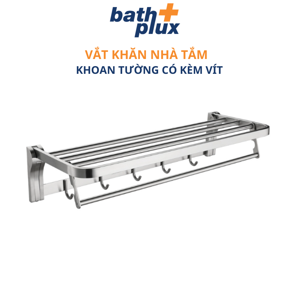 Vắt khăn giàn máng khăn nhà tắm gắn tường inox sus 304 đa năng cao cấp Bathplux VK9016