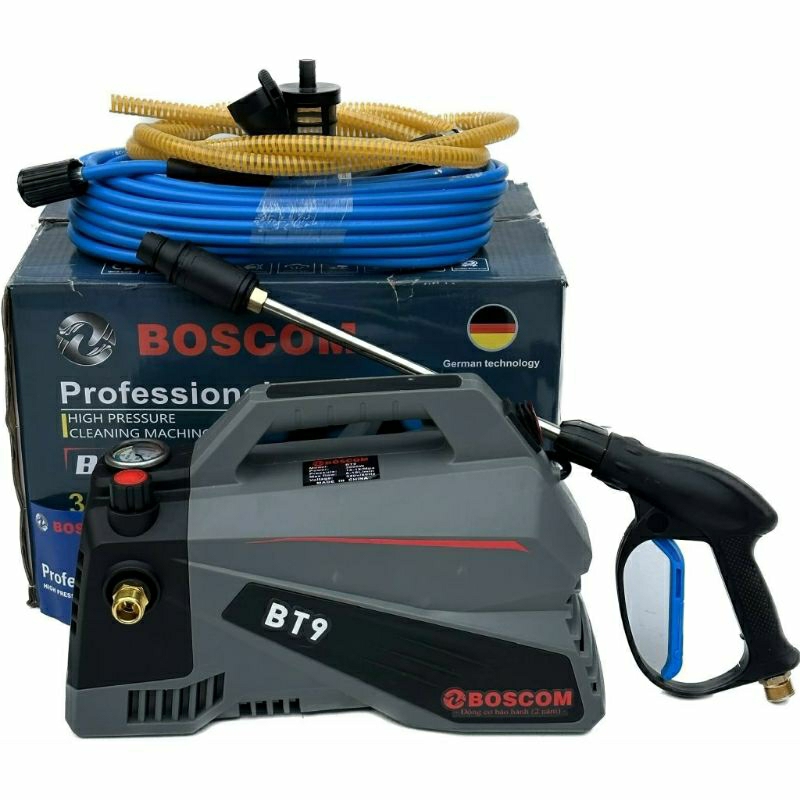 Máy rửa xe chỉnh áp boscom bt9 3000w / thiết kế nhỏ gọn / có chỉnh áp / lõi đồng / màu xám xi măng