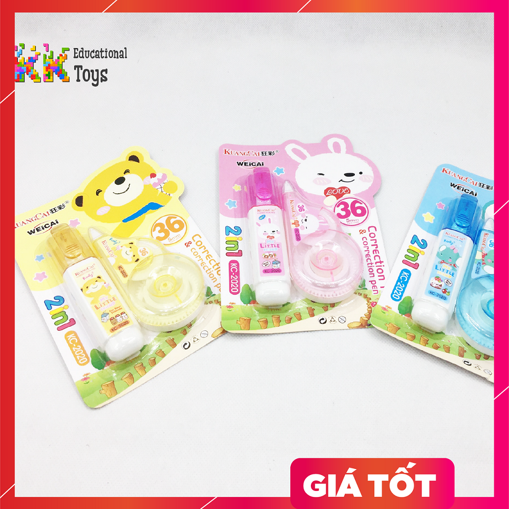 Đồ dùng học tập: Bộ 2 bút xóa tiện dụng - siêu rẻ - KKStore
