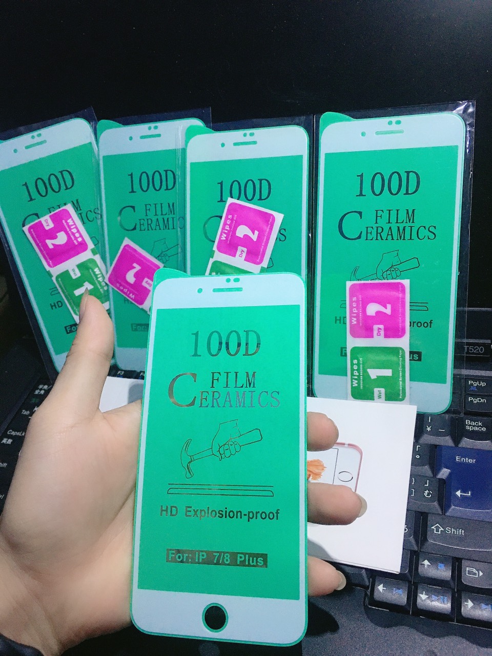 Kính Cường Lực Dẻo Nhám 100D Siêu Mỏng,Siêu Bền,Chống Bám Vân Tay,Chống Va Đập Dành Cho Iphone 6Plus 7 Plus 8 Plus