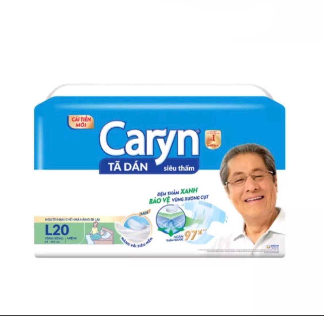 Tã Dán Người Lớn Caryn Siêu Thấm Size L - 20 Miếng