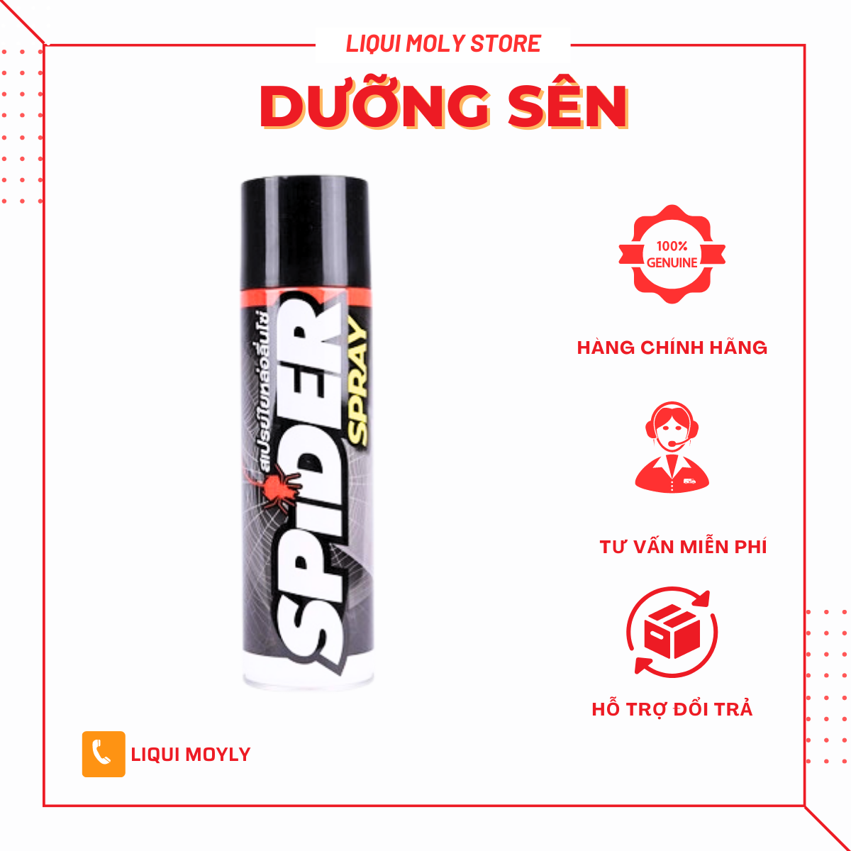 Dưỡng sên Spider Spray 600ML Sản xuất tại Thái Lan
