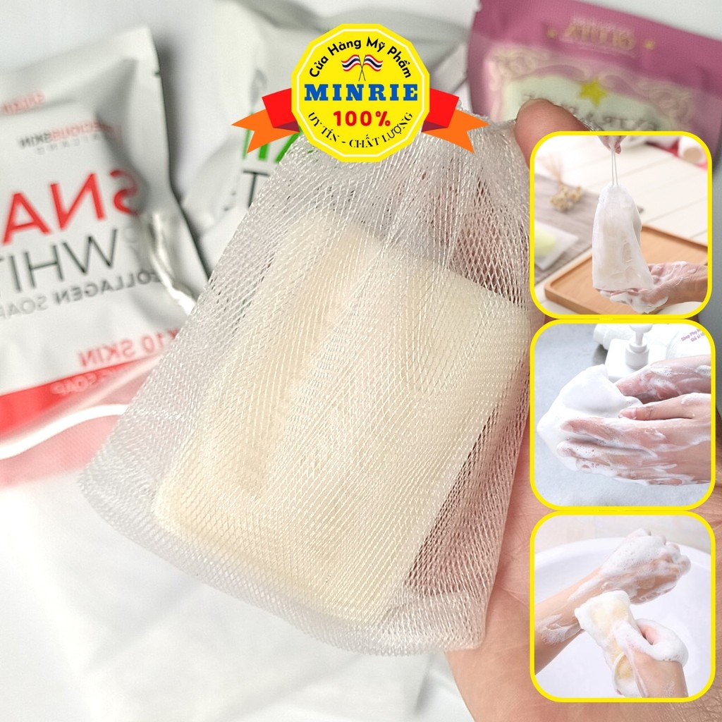 [HCM]Túi lưới đựng xà phòng xà bông tạo bọt mịn chất lượng cao cấp an toàn tiện lợi 2 lớp 9x11cm