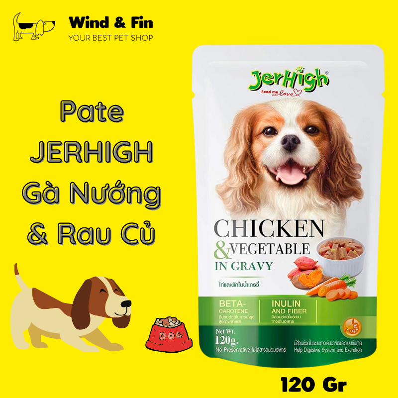 PATE JERHIGH Gà nướng và Rau củ dành cho chó 120g