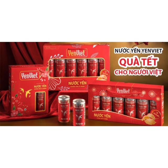 Hộp 6 lon Nước Yến YENVIET 190ml quà tặng cho người việt