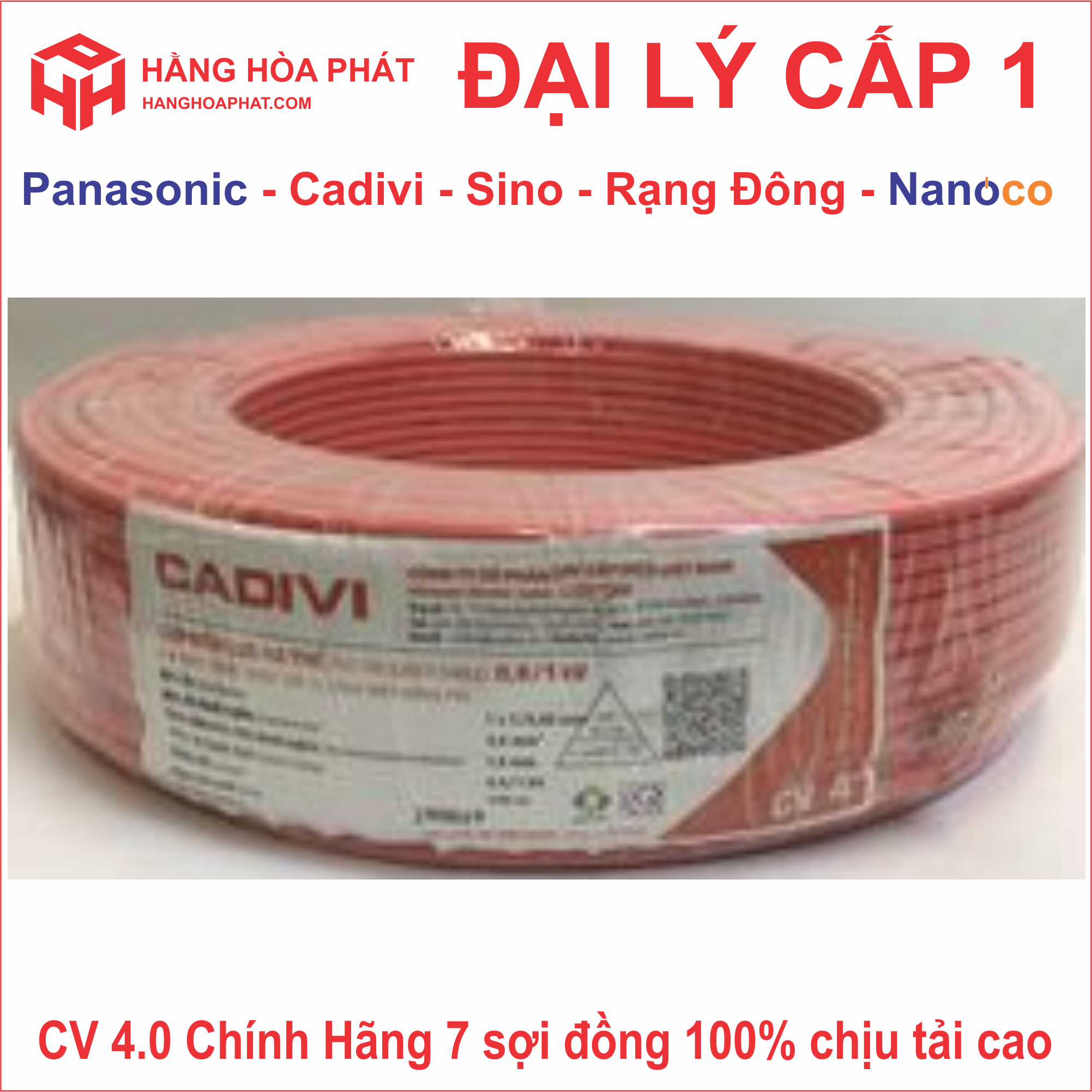 Dây điện đơn Cadivi 4.0 cuộn dây dài 100 mét cadivi 4.0