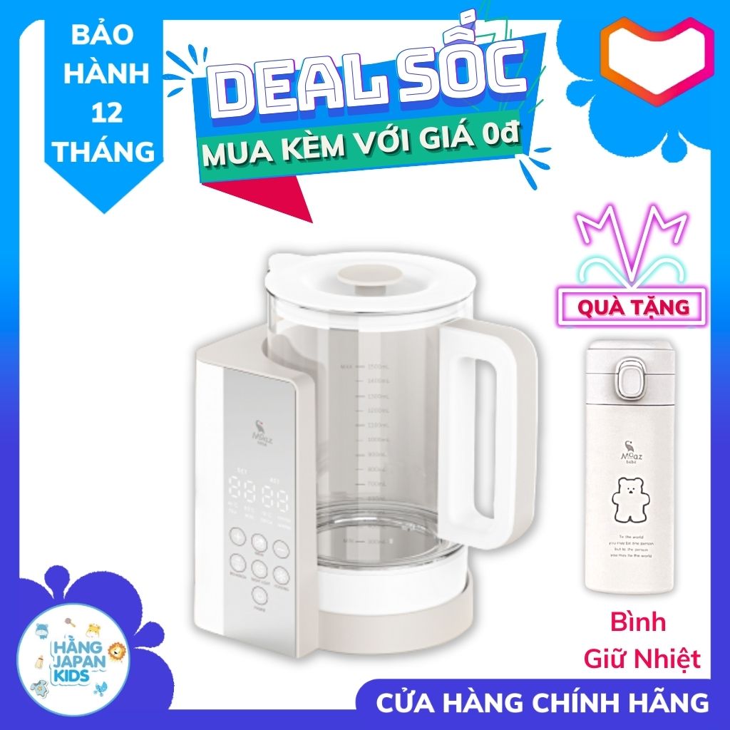 Bình đun nước pha sữa cao cấp Moaz Bébé MB 043 tặng kèm bình giữ nhiệt - Bảo Hành 12 Tháng
