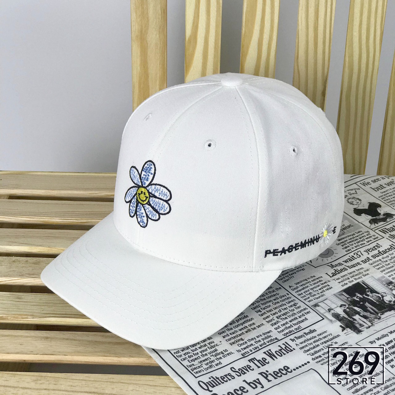 [HCM]Nón kết nam nữ hoa cúc hot trend chất liệu kaki cotton siêu xịn