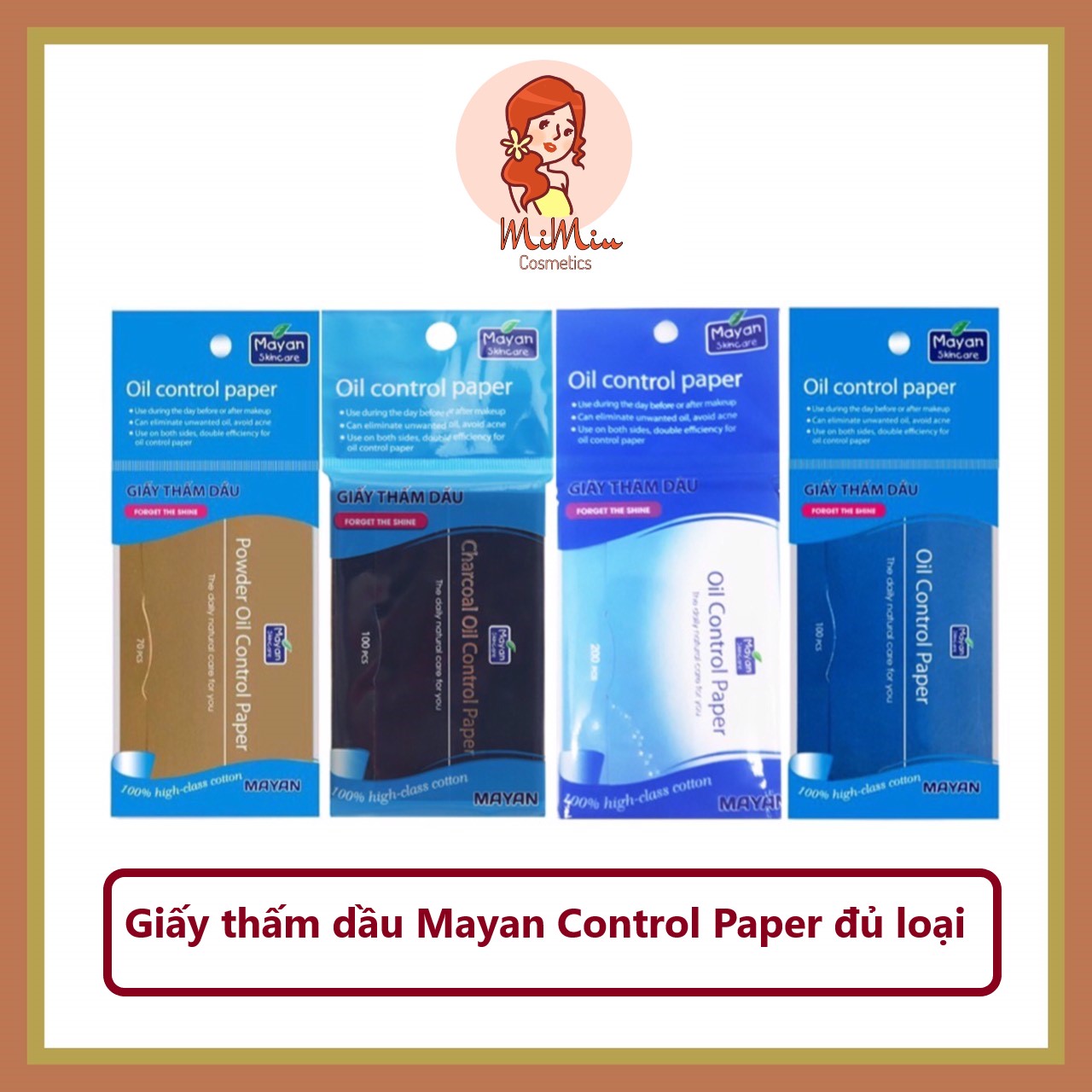 Giấy thấm dầu Mayan Skincare đủ loại