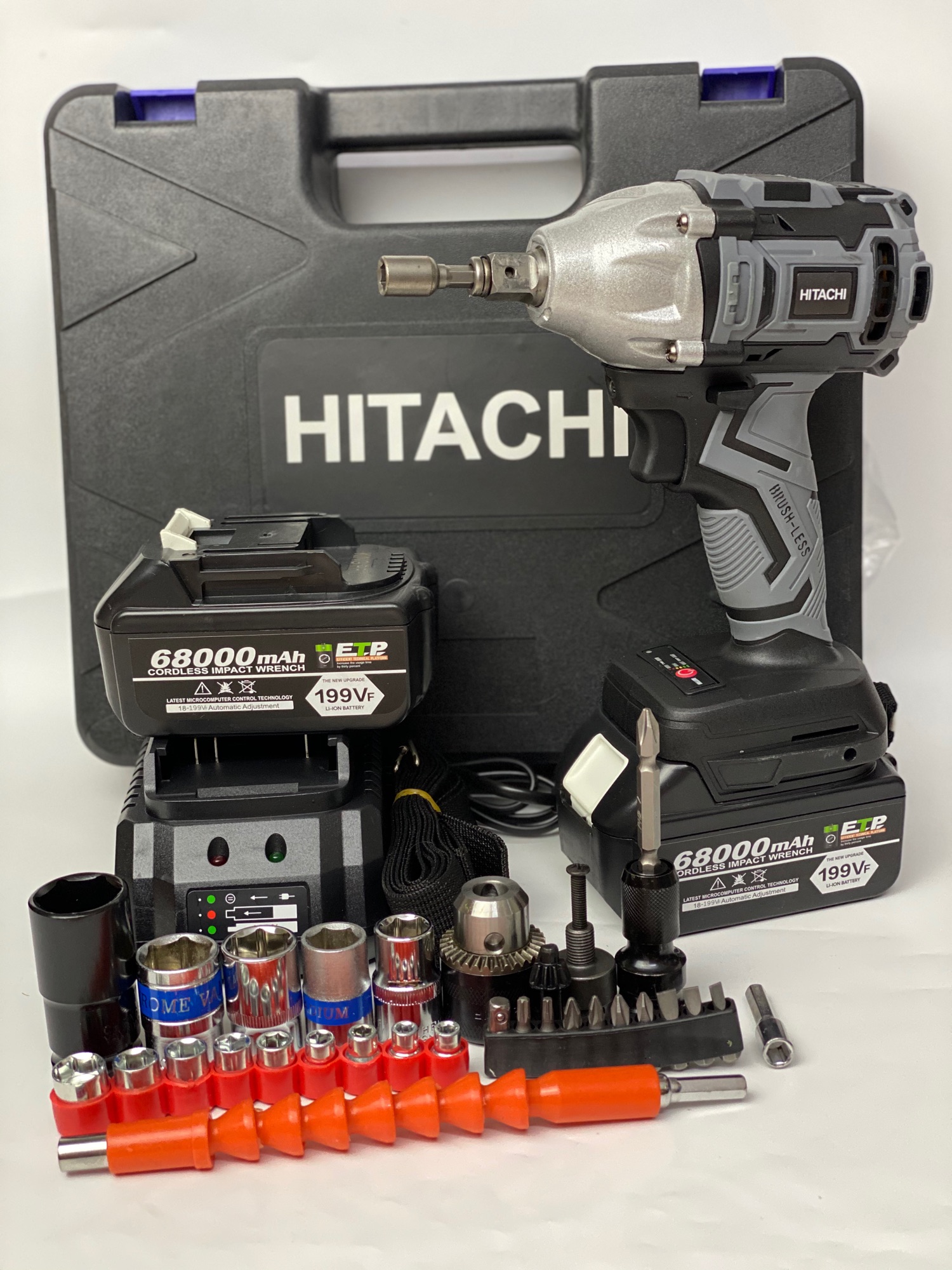 Máy siết bulong hitachi 199v tặng full phụ kiện