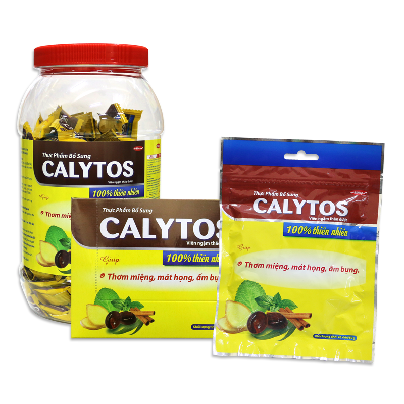 Kẹo Ngậm Thảo Dược Calytos Làm Dịu Cơn Ho Khàn Tiếng 100% Thiên Nhiên Domesco - DMC - Hạn sử dụng tháng 05/2025