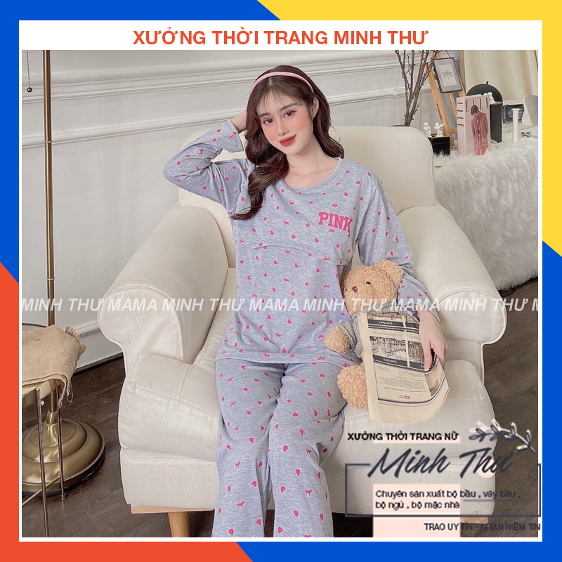 Bộ bầu - bộ sau sinh - cho con bú - 2 chức năng - chất liệu cotton