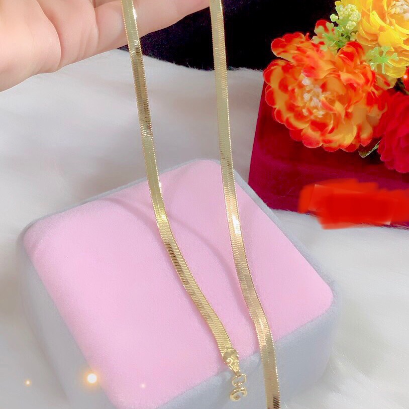 Dây chuyền kiểu mì nam lẫn nữ mạ vàng 18k cực đẹp