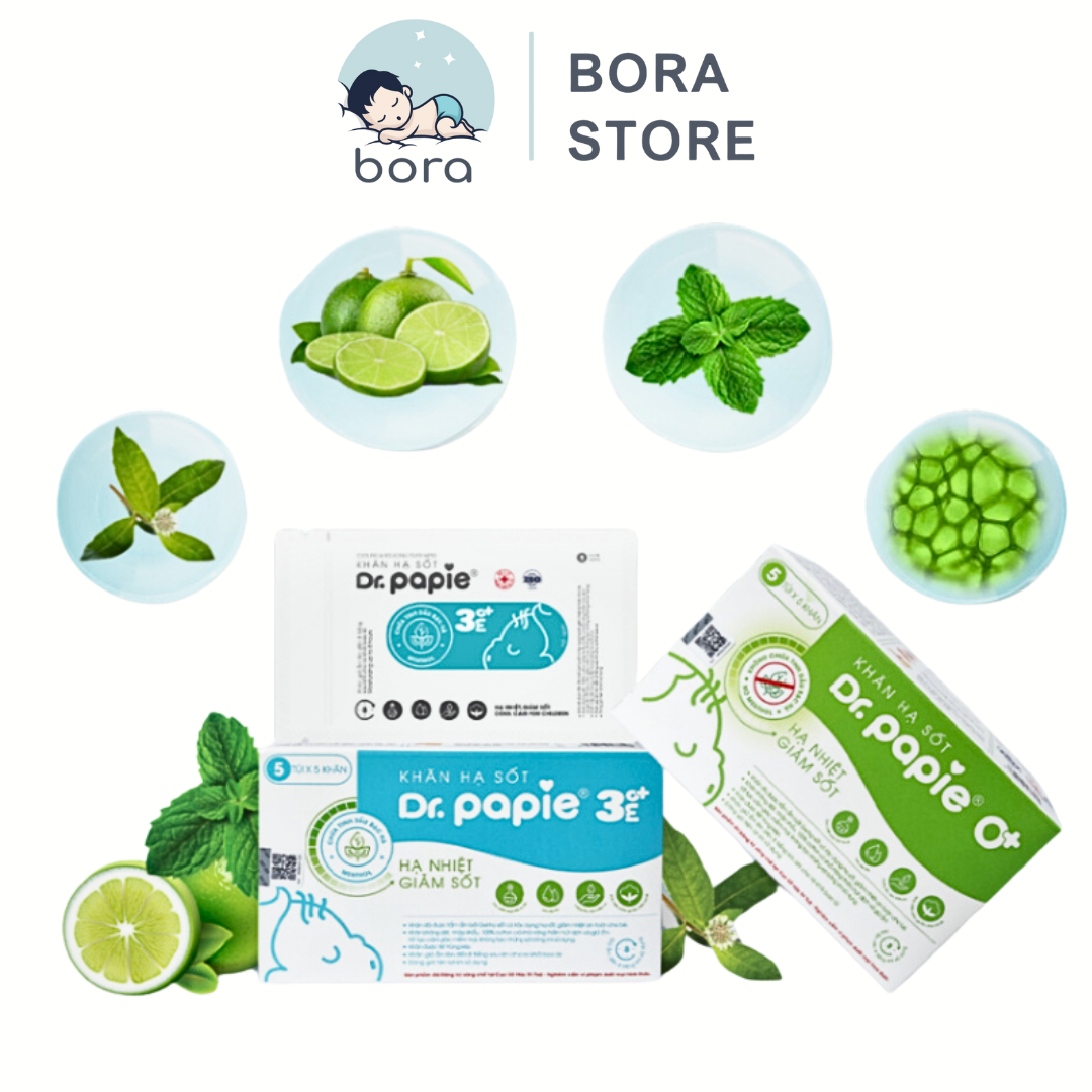 Khăn lau hạ sốt Dr Papie chính hãng