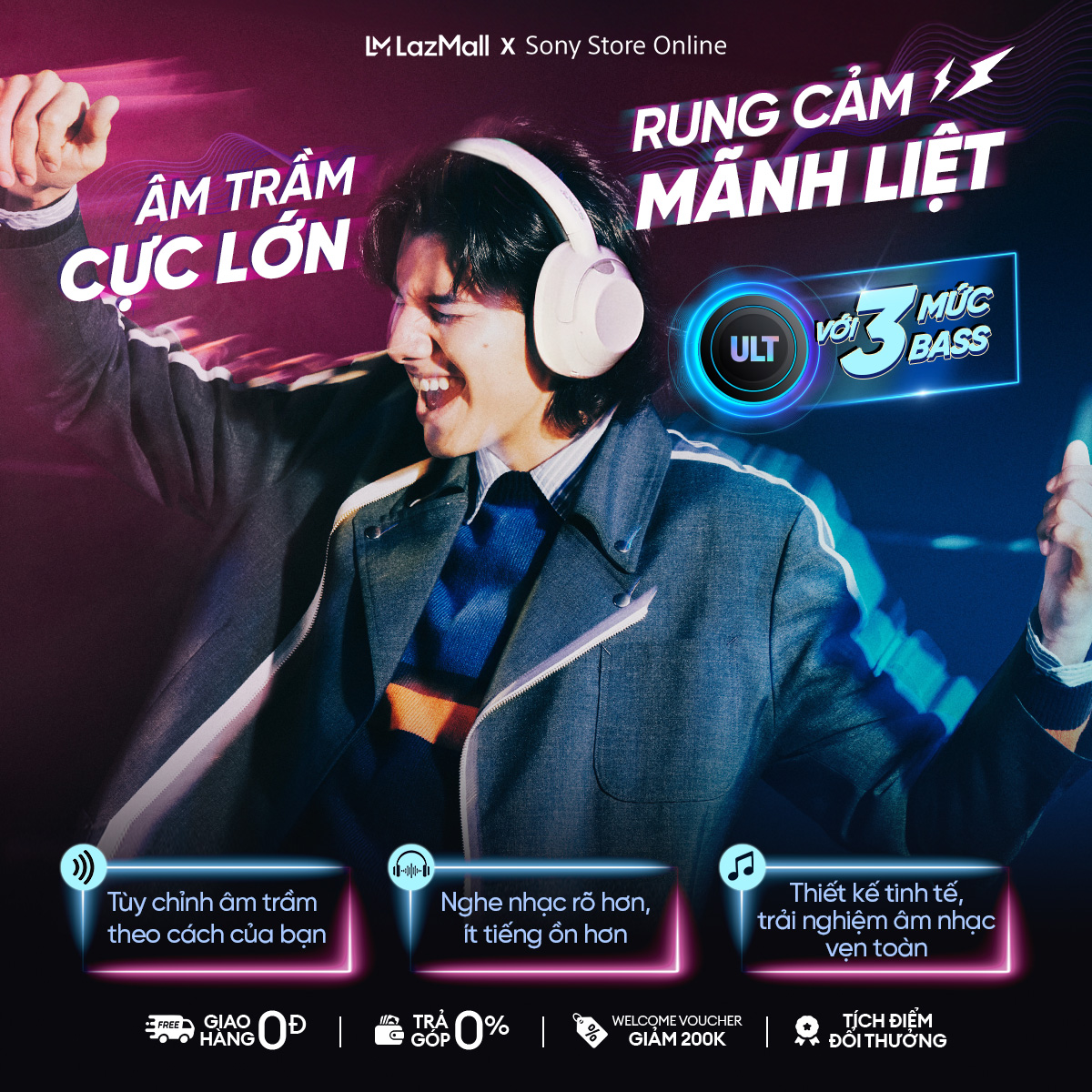 Tai nghe chống ồn sony ult wear wh-ult900n