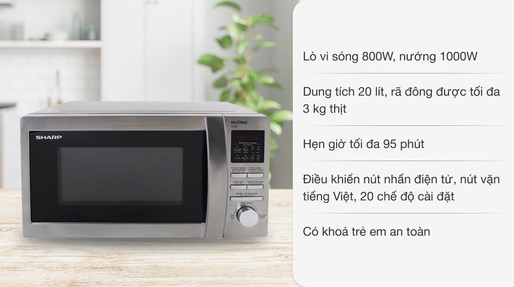 Lò vi sóng có nướng sharp r-g620 vn 20 lít hàng trưng bày như mới mới 99%
