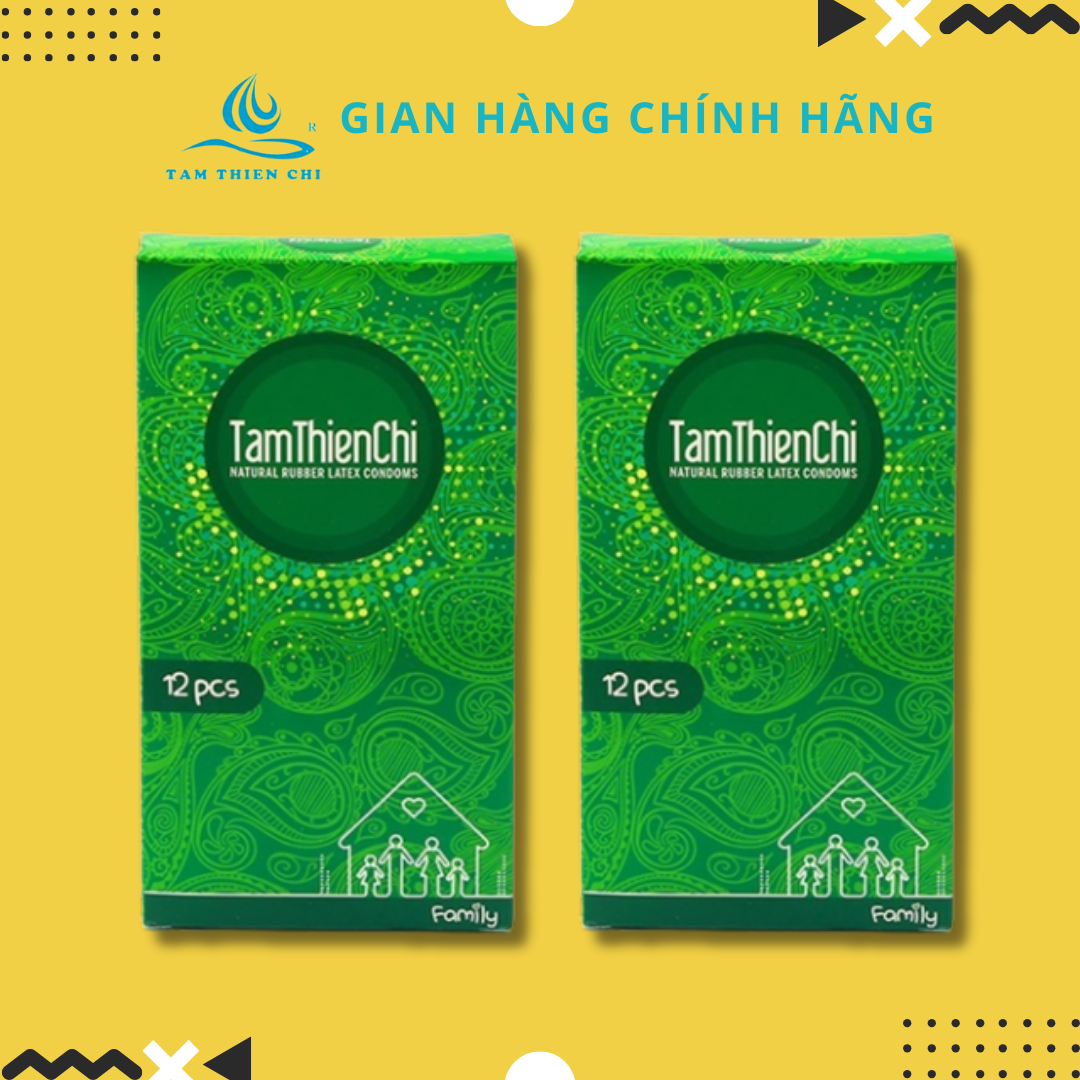 Bao cao su tâm thiện chí family mỏng trơn 2 hộp x 12 chiếc ttc