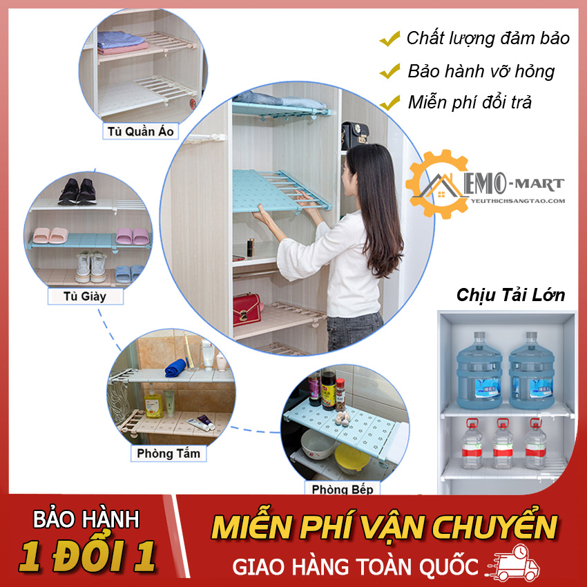 Kệ Chia Ngăn Tủ Có thể thay đổi chiều dài phù hợp tủ, Không cần khoan bắt vít, Thép chống rỉ sơn tĩnh điện cao cấp, Chịu lực