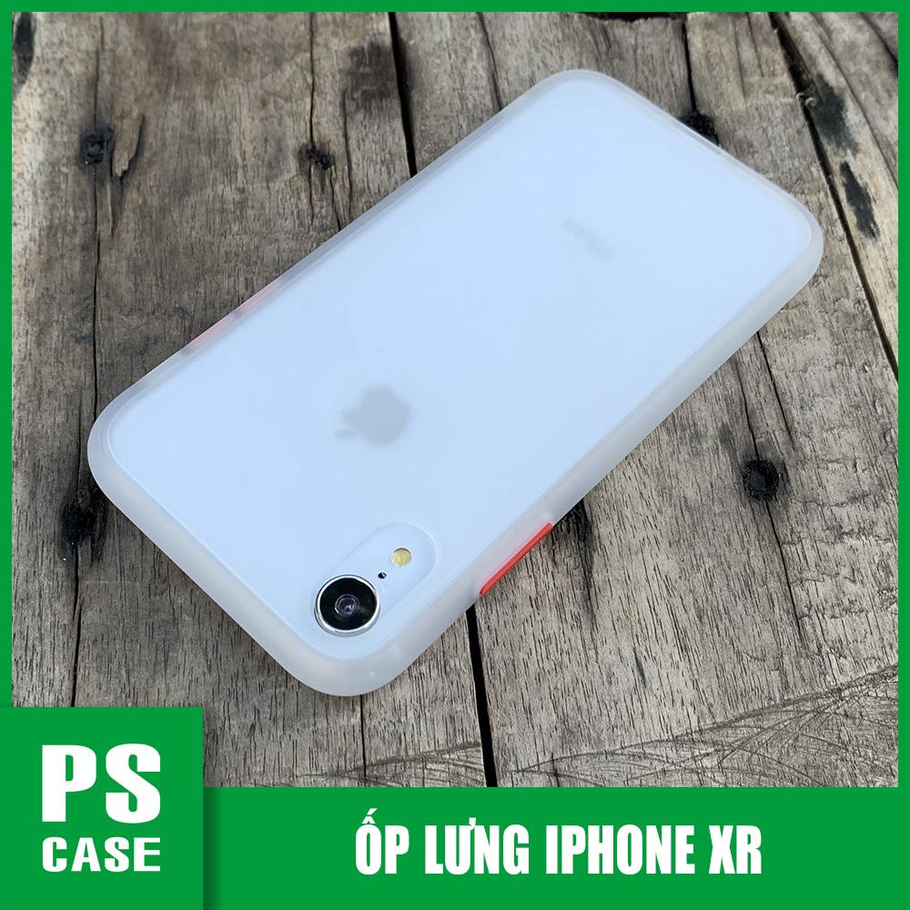 Ốp lưng chống sốc dành cho iPhone XR nút bấm màu đỏ - Màu trắng - PS Case Phân Phối