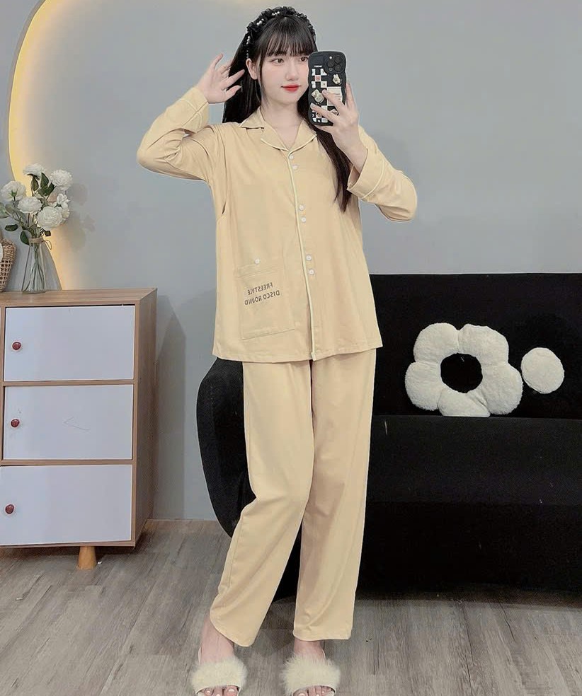  Đồ Bộ bầu -  sau sinh 2 chức năng   PIZAMA - 6 Cúc    - chất liệu coton - mềm - mịn 