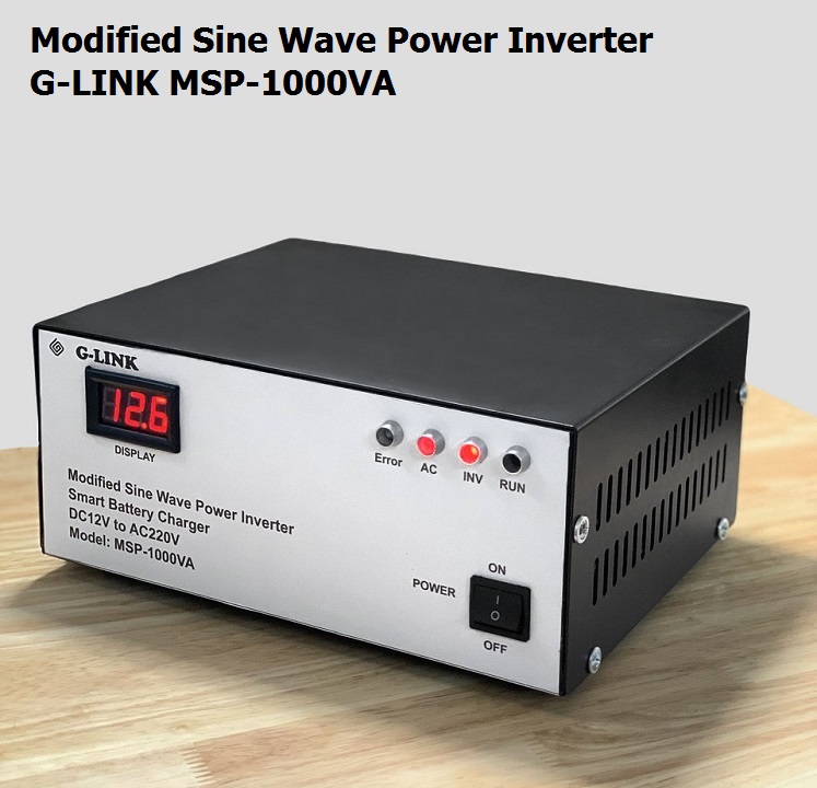 Bộ kích điện từ ắc quy 12V lên 220V G-LINK MSP-1000VA dùng cho thiết bị điện gia đình