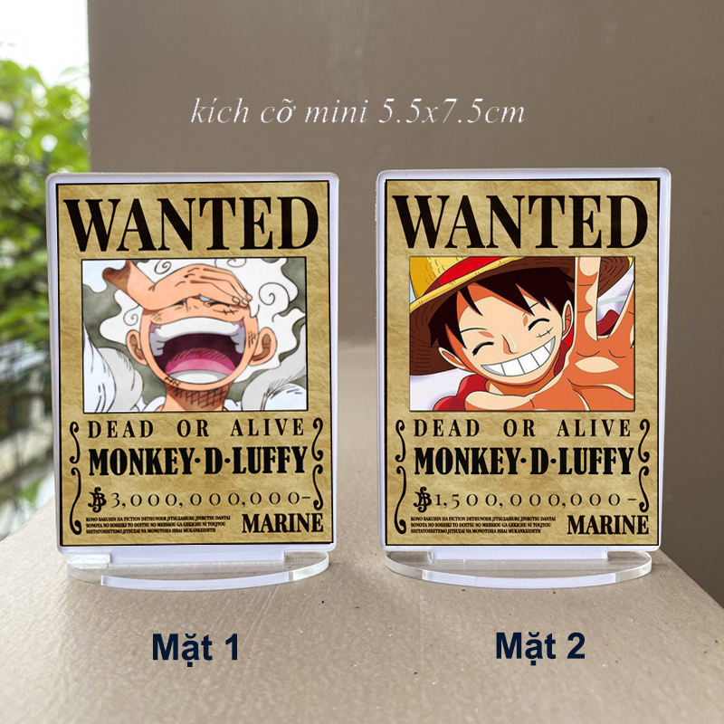 Mô hình mica truy nã One piece kích cỡ nhỏ