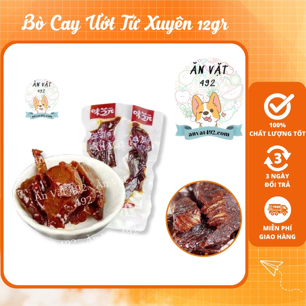 Bò cay ướt tứ xuyên 12gr - ăn vặt 492