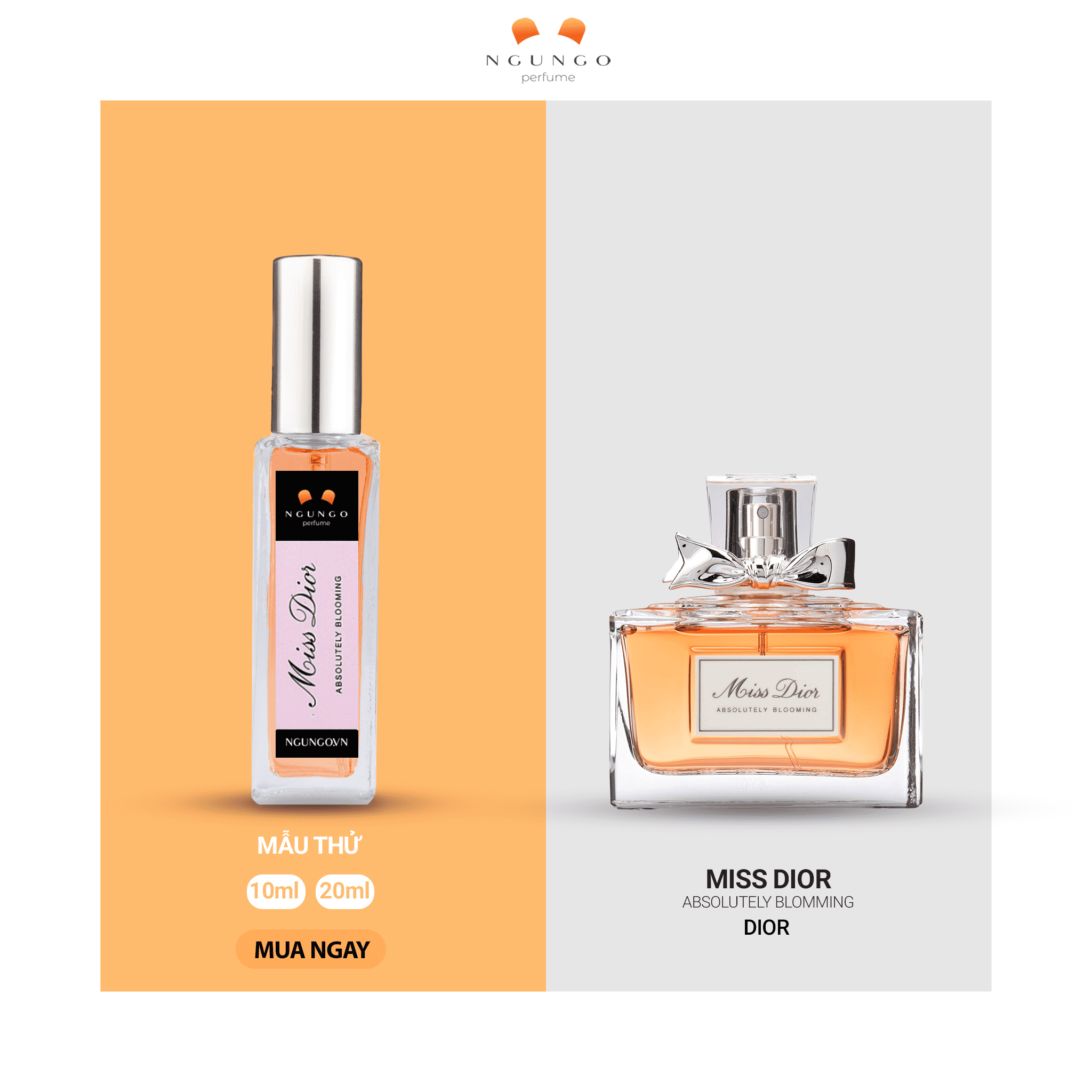 Nước hoa nữ Miss Dior Absolutely Blooming mẫu dùng thử nhỏ gọn tiện dụng mang du lịch - Ngu Ngơ Perfume