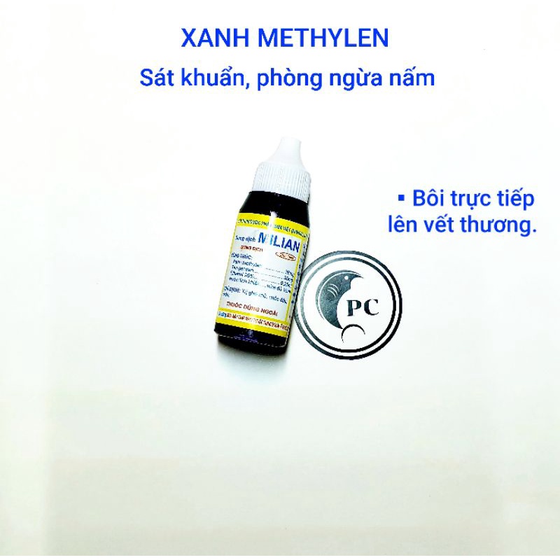 Dung dịch Xanh Methylen sát khuẩn khử trùng các vết thương của cá .