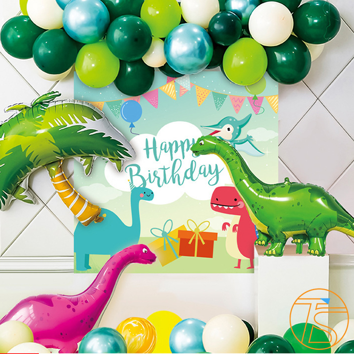 Bộ trang trí sinh nhật khủng long - Phụ kiện decor trang trí nhà cửa - Đồ trang trí tiệc thôi nôi - Bong bóng happy birthday - Chữ trang trí đầy tháng - Sét trang trí tiệc sinh nhật cho bé trai bé gái cute