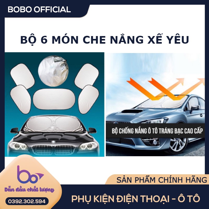 [ PHỤ KIỆN XE HƠI ] BỘ 6 MÓN CHE NẮNG XE HOI OTO ĐƯỢC TRÁNG BẠC CAO CẤP.
