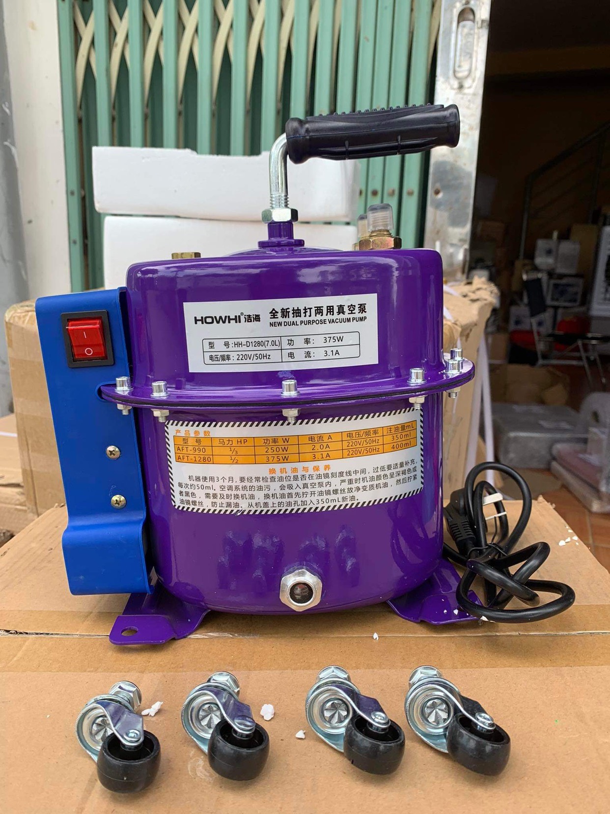Máy nén hút chân không điều hòa ô tô loại 375w