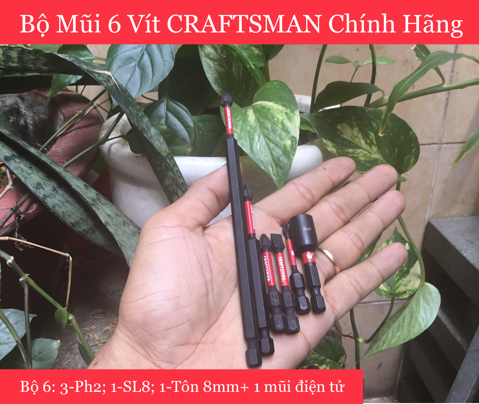 Bộ 6 mũi vít craftsman chính hãng có từ