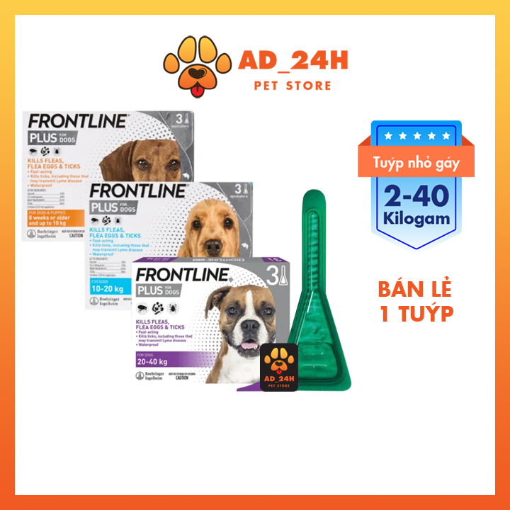 1 tuýp - frontline plus -nhỏ gáy sạch ve, rận, bọ chét _shop__24h