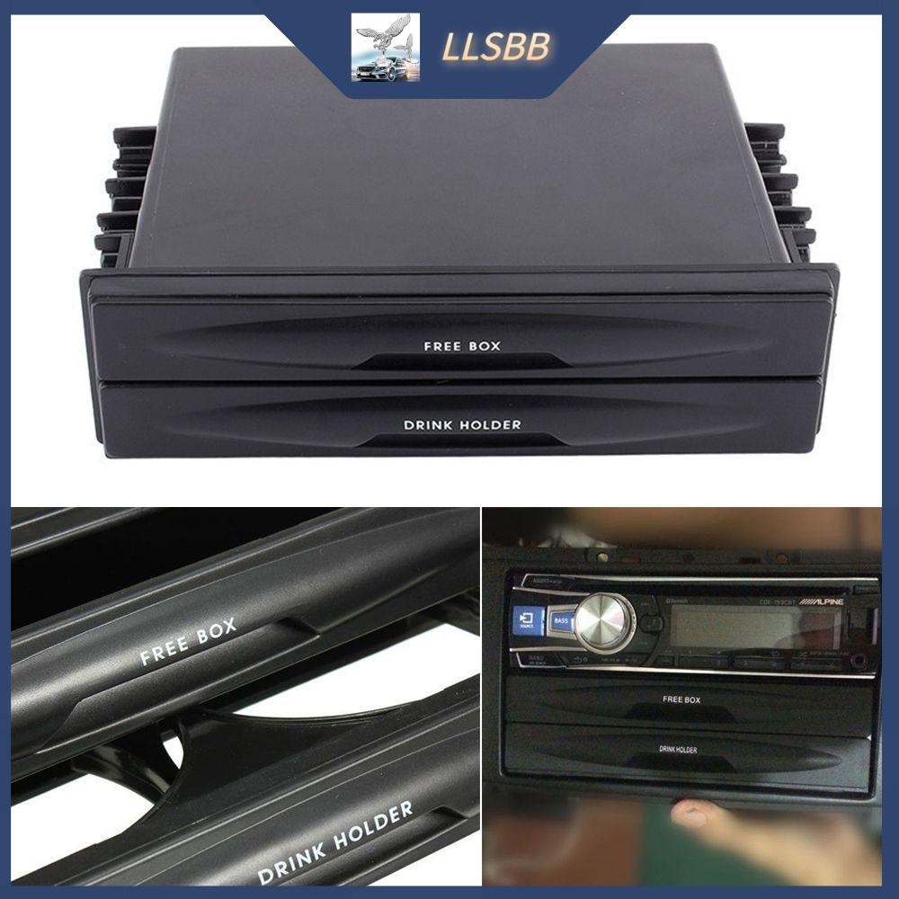 Giá đỡ cốc uống nước trên ô tô, Túi radio trên ô tô, Hộp lưu trữ đa năng Double Din Dash Trim