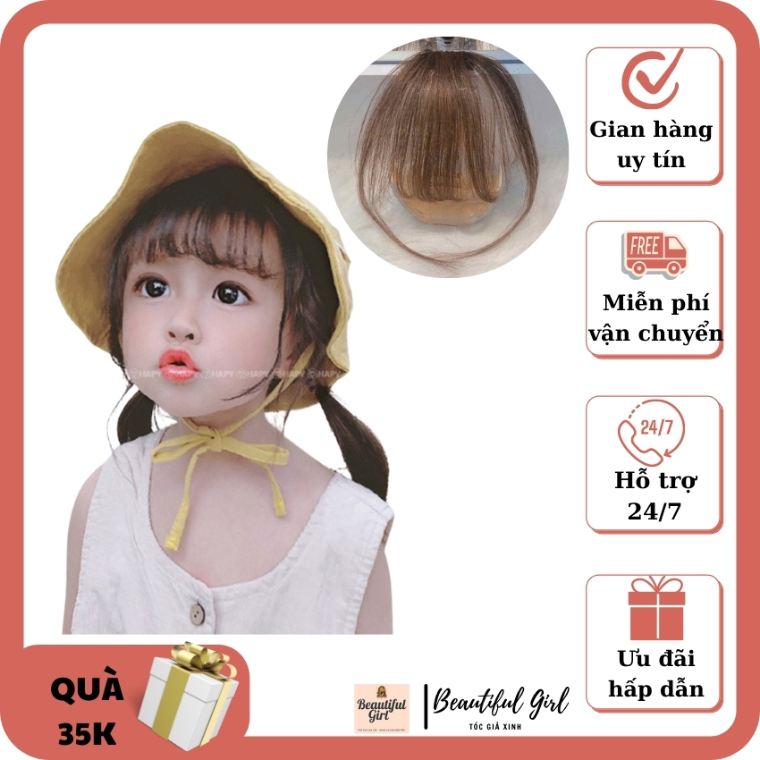 Tóc mái giả cho bé gái queen - tóc mái thưa có mai 2 bên siêu đẹp