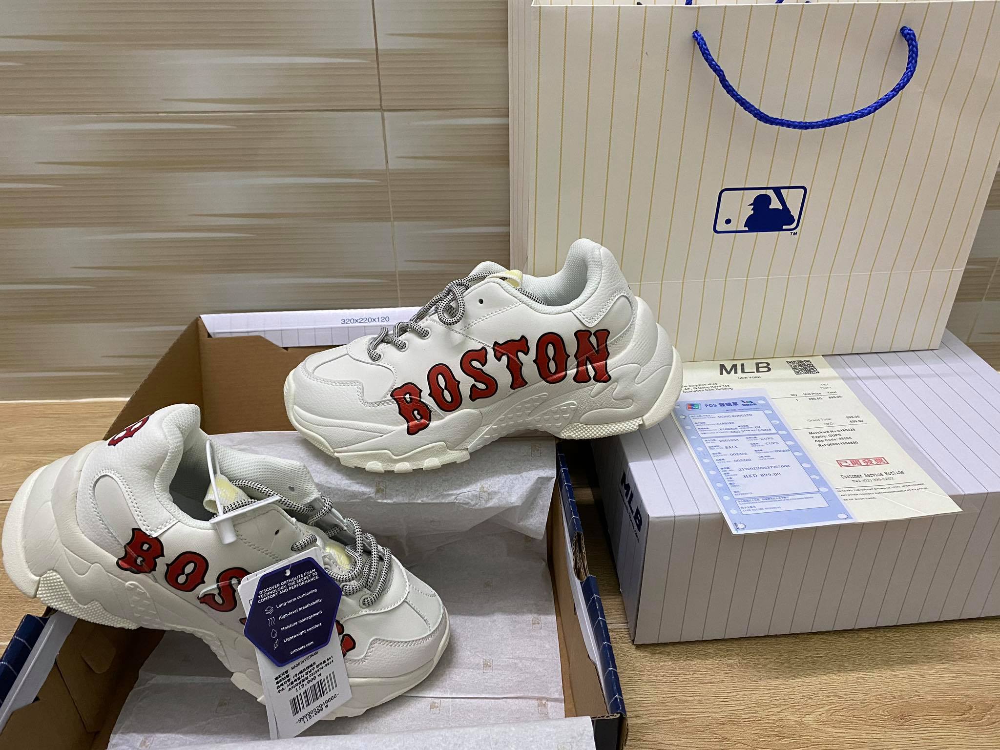 Giày sneakers BOSTON, giày thể thao nam nữ, giày MLB đế độn bản 11