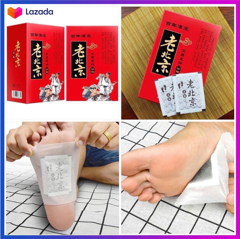 Hộp 50 Miếng Dán Chân Ngải Cứu Thải Độc Của Bắc Kinh Giúp Ngủ Ngon Đẹp Da Có Thể Hút Hết Chất Độc Trong Cơ Thể Một Cách Dễ Dàng Và Hiệu Quả.