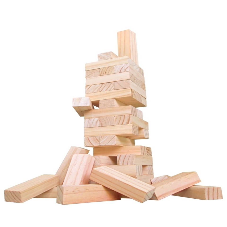Bộ Rút Gỗ Loại To Và Xếp Hình Domino 2 in 1 - Cực Kỳ Thú Vị, Chất Liệu Gỗ Thông 100%. hàng cao cấp
