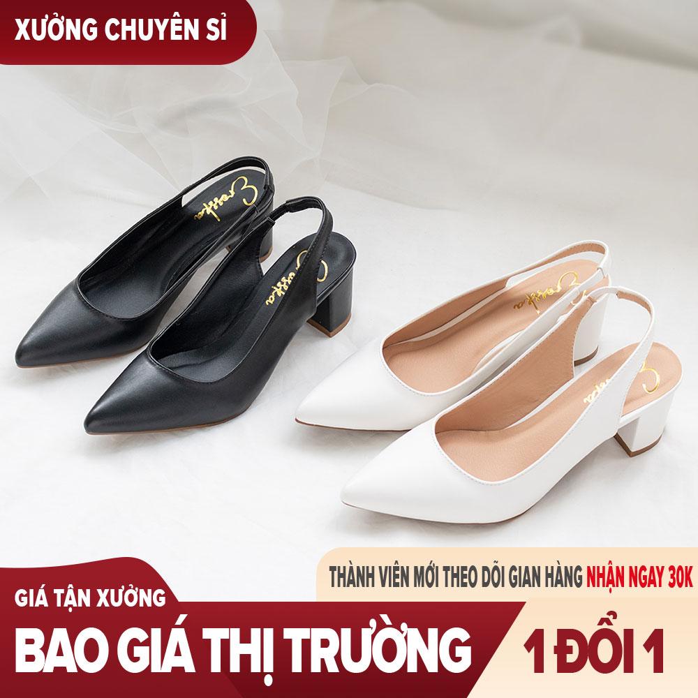 Giày nữ, giày cao gót slingback hở gót, bít mũi thời trang nữ kiểu dáng basic_ EH015