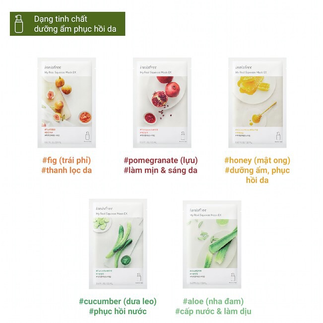 [HCM](Chính hãng) Mặt nạ Innisfree My Real Squeeze Mask