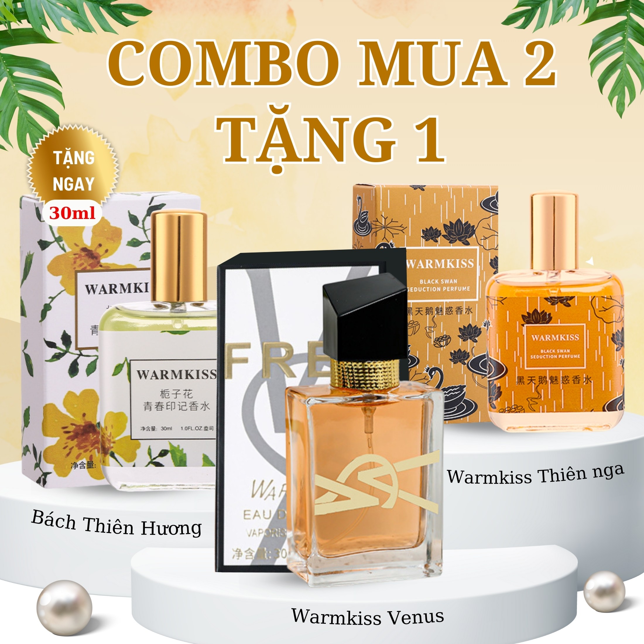 ( Mua 2 Tặng 1) Combo 2 Chai Nước Hoa Nữ Chính Hãng Warm Kiss Tặng Ngay 1 Chai Dầu Thơm Nữ Warm Kiss Hương Thơm Nhẹ Nhàng Cuốn Hút Dành Cho Phái Đẹp