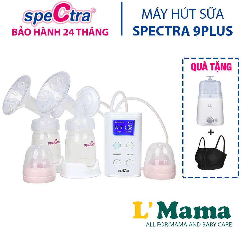 Máy Hút Sữa Spectra Điện Đôi 9 Plus số 1 Hàn Quốc Bảo hành chính hãng 24 tháng - Tặng máy hâm sữa tiệt trùng Fatzbaby và áo hút sữa rảnh tay