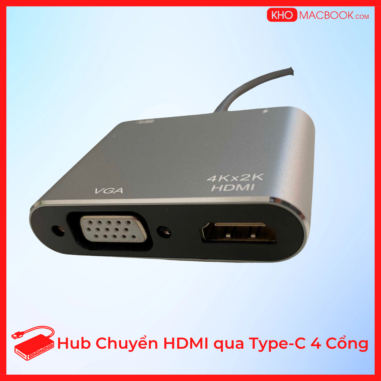 Bộ chia cổng hdmi sang type-c 4 cổng cho laptop. hub chuyển đổi hdmi qua type-c
