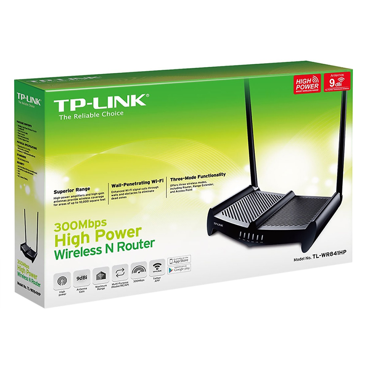 TP-Link TL-WR841HP (Anten 9dbi *2) - Router Wifi chuẩn N 300Mbps công suất cao