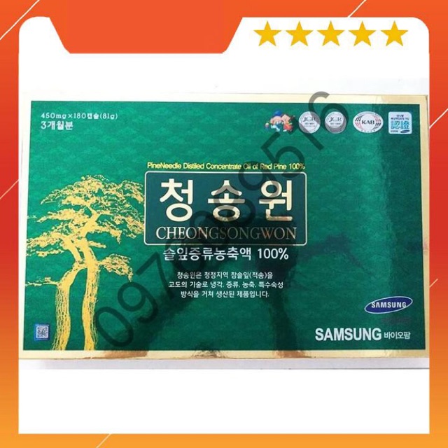 Tinh dầu thông đỏ Cheongsongwon cao cấp Hàn Quốc hộp xanh 180v - hộp to 180 viên, sản phẩm cam kết đúng mô tả, chất lượng đảm bảo, bảo đảm an toàn đến sức khỏe sử dụng