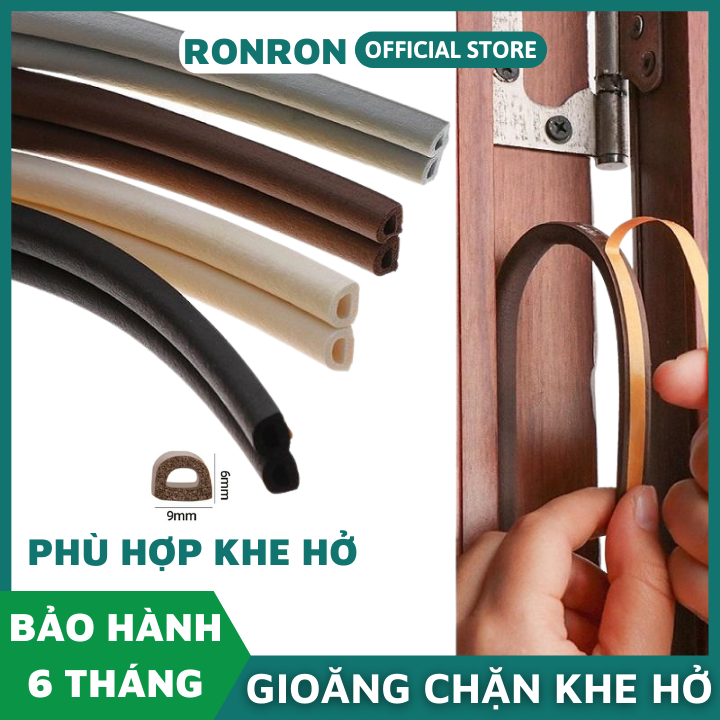 Gioăng chữ D dán mọi loại cửa cách âm chống ồn chống bụi. Nẹp dán khe hở cửa chống va đập keo lưới siêu dính RONRON
